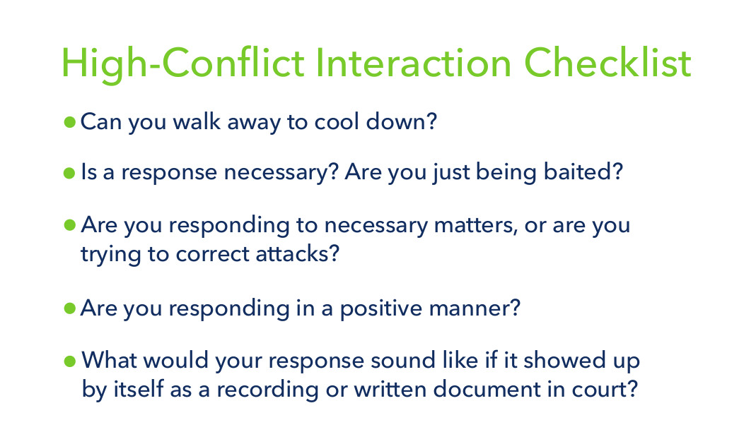 High Conflict Interaction Checklist